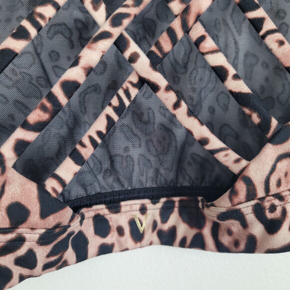Victorias Secret Sport Womens Medium Sports Bra Leopard Print Strappy Back - Picture 5 of 6